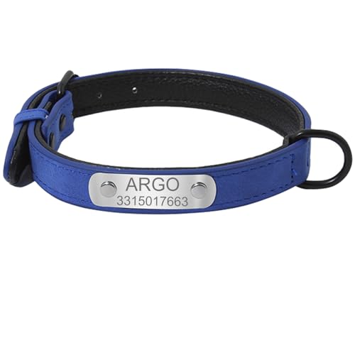 Suiecuor Personalisiertes Hundehalsband aus Leder Hundehalsband mit personalisierter Plakette aus Edelstahl Hundehalsbänder Kleine Mittlere Große Suiecuor Personalisiertes Hundehalsband aus Leder Hundehalsband mit personalisierter Plakette aus Edelstahl Hundehalsbänder Kleine Mittlere Große von Suiecuor