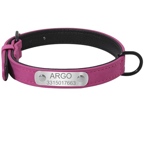 Suiecuor Personalisiertes Hundehalsband aus Leder Hundehalsband mit personalisierter Plakette aus Edelstahl Hundehalsbänder Kleine Mittlere Große Suiecuor Personalisiertes Hundehalsband aus Leder Hundehalsband mit personalisierter Plakette aus Edelstahl Hundehalsbänder Kleine Mittlere Große von Suiecuor