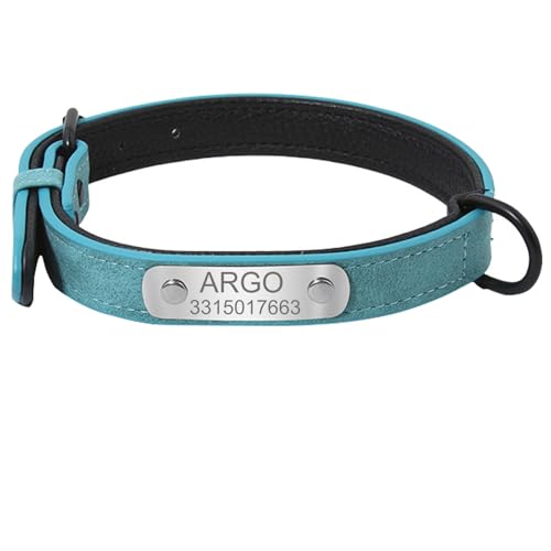 Suiecuor Personalisiertes Hundehalsband aus Leder Hundehalsband mit personalisierter Plakette aus Edelstahl Hundehalsbänder Kleine Mittlere Große Suiecuor Personalisiertes Hundehalsband aus Leder Hundehalsband mit personalisierter Plakette aus Edelstahl Hundehalsbänder Kleine Mittlere Große von Suiecuor