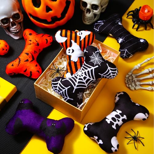 Suilung Halloween-Hundespielzeug, quietschend, weich, mit Baumwolle gefüllt, lustig, quietschend, niedlich, Kauspielzeug für kleine und mittelgroße Hunde (Halloween) von Suilung