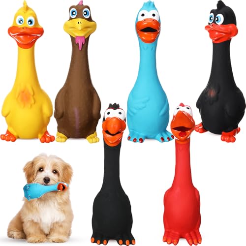 Suilung Quietschendes Latex-Hundespielzeug, 17,8 - 20,3 cm, weiches Gummi, Huhn, Kauspielzeug, schreiende Tierente, stehender Stock für Welpen, kleine, mittelgroße Haustiere, interaktives Spielen Suilung Quietschendes Latex-Hundespielzeug, 17,8 - 20,3 cm, weiches Gummi, Huhn, Kauspielzeug, schreiende Tierente, stehender Stock für Welpen, kleine, mittelgroße Haustiere, interaktives Spielen von Suilung