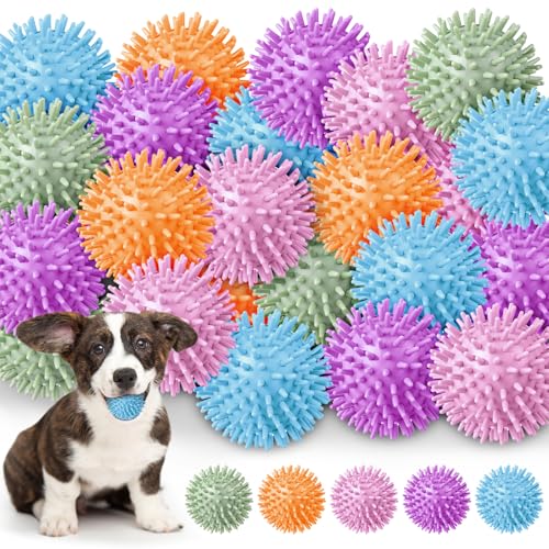 Suilung Stachelige Hundebälle, 6,3 cm, quietschende Bälle für kleine Hunde, Reinigung der Zähne und Training, Spike, interaktives Apportierspielzeug für Welpen, aggressives Kauen und Zahnen, 25 Stück Suilung Stachelige Hundebälle, 6,3 cm, quietschende Bälle für kleine Hunde, Reinigung der Zähne und Training, Spike, interaktives Apportierspielzeug für Welpen, aggressives Kauen und Zahnen, 25 Stück von Suilung