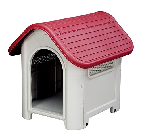 Suinga Hundehütte aus Kunstharz, klein, 75 x 60 x 66 cm Sorgt für einen soliden Schutz und Beständigkeit bei jedem Wetter. Hoher Boden zum Isolieren von Feuchtigkeit von Suinga