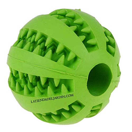 Suinga Lustiger grüner Hundeball, Größe Ø 7,5 cm, interaktiver Ball, mit dem Ihr Hund versucht, die Leckerlis zu entnehmen, um Stunden zu genießen. von Suinga