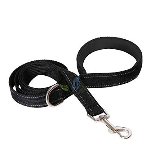Suinga Reflektierende Hundeleine, Schwarz, sehr robust und komfortabel, mit gepolstertem Griff aus Neopren (150 cm) von Suinga