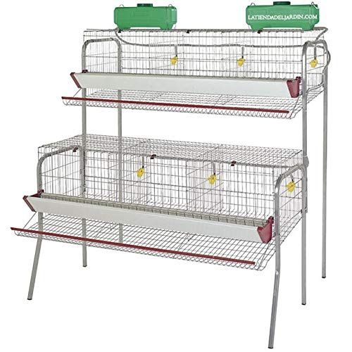 Suinga. Batterie für Hühner, 6 Abteilungen. Fassungsvermögen 30 Hühner. Maße: 155 x 110 x 150 cm Inkl. Anti-Verschmutzungsschutz. von Suinga