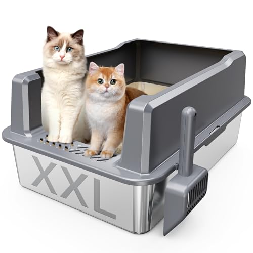 Suitfeel XXL Katzentoilette aus Edelstahl mit Deckel, geruchlose XL Metallbox für große Katzen, extra große Katzentoilette, leicht zu reinigende Stahlbox, Anti-Auslauf, inklusive Streuschaufel Suitfeel XXL Katzentoilette aus Edelstahl mit Deckel, geruchlose XL Metallbox für große Katzen, extra große Katzentoilette, leicht zu reinigende Stahlbox, Anti-Auslauf, inklusive Streuschaufel von Suitfeel