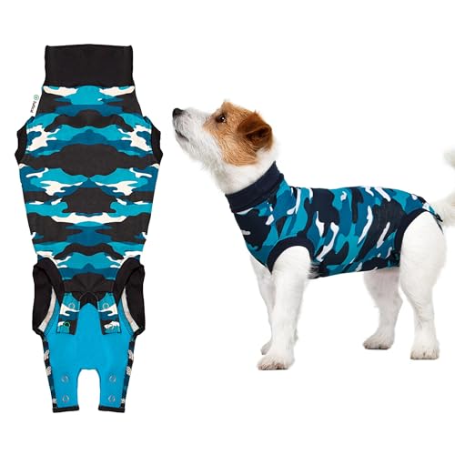Suitical Recovery Suit Hund, XXS, Blau Camouflage von Suitical