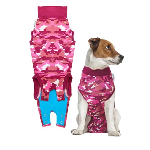 Suitical Recovery Suit Hund, XXXS, Rosa Camouflage von Suitical