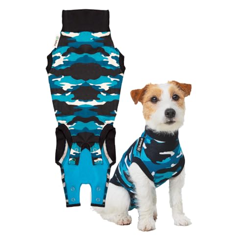 Suitical Recovery Suit Hund, XXXS, Blau Camouflage von Suitical