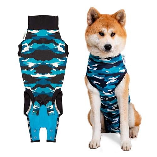 Suitical Recovery Suit Hund, XL, Blau Camouflage von Suitical