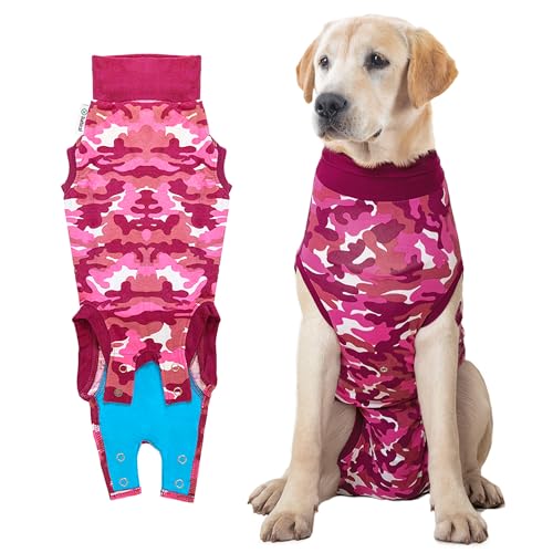 Suitical Recovery Suit Hund, XL, Rosa Camouflage von Suitical