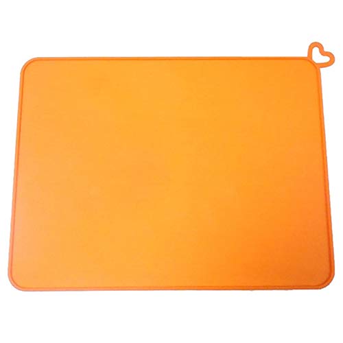 Sujhyrty Silikon Pet Feeding Mat Welpen Katze Feeder Lebensmittel Wasser Trinkmatte für Hund Dish Bowl Feed Tischset Heimtierbedarf Orange von Sujhyrty