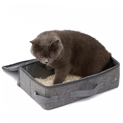 Cat Travel Litter Box, Portable Cat Litter Tray Travel, Kitten Litter Tray, Cat Litter Pan, Foldable Cat Litter, with Zipped Lid and Included Scoop for Easy Maintenance for Outdoor Travel with Pets Cat Travel Litter Box, Portable Cat Litter Tray Travel, Kitten Litter Tray, Cat Litter Pan, Foldable Cat Litter, with Zipped Lid and Included Scoop for Easy Maintenance for Outdoor Travel with Pets von Sulxyi