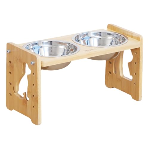 Hochgezogene Hundeschale, erhöhte Tierschalen, schrägte Hundefuttermittel, 33 x 13,5 x 16,2 cm, verstellbare Höhe, geneigtes Design Nicht-Rutsch-Basis ideal für Welpen, Kätzchen und Haustiere von Sulxyi