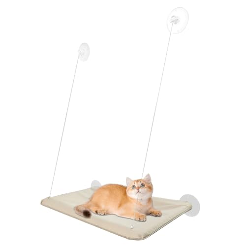 Katzen- -Hängematte, Fensterbank, Kätzchenbett, Katzen-Hängematte Sitzstange, mit 4 starken Saugnäpfen, großzügige Größe, 36 x 21,5 x 7,5 cm, hält bis zu 18 kg, für den Schlafplatz von Katzen im Katzen- -Hängematte, Fensterbank, Kätzchenbett, Katzen-Hängematte Sitzstange, mit 4 starken Saugnäpfen, großzügige Größe, 36 x 21,5 x 7,5 cm, hält bis zu 18 kg, für den Schlafplatz von Katzen im von Sulxyi