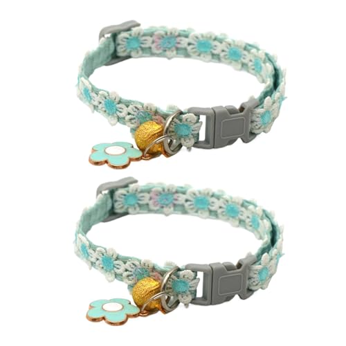 Katzenhalsbänder mit Glöckchen, Schnellverschluss-Halsband, Tierzubehör, 2 x Schnellverschluss-Design, verstellbare Passform, inklusive Glöckchen, bequemes Material für Mädchen, männlich, Kätzchen von Sulxyi