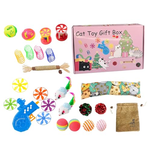 Katzenspielzeug Set,Spielzeugpaket Für Kätzchen | Interaktives Spiel Zur Zahnpflege Gegen Langeweile Und Stress von Sulxyi