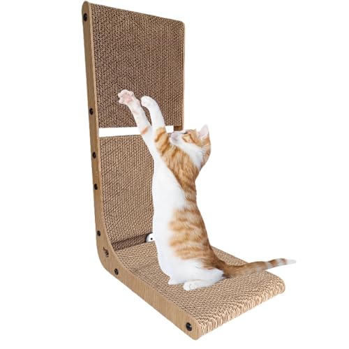 Kratzbrett aus Karton für Indoor-Katzen, L-förmige Kratzmatte, vertikale Katzenentspannung, Kratzbrett, Wandhalterung für Indoor-Katzen, kleine Haustiere, Kratzzubehör Kratzbrett aus Karton für Indoor-Katzen, L-förmige Kratzmatte, vertikale Katzenentspannung, Kratzbrett, Wandhalterung für Indoor-Katzen, kleine Haustiere, Kratzzubehör von Sulxyi