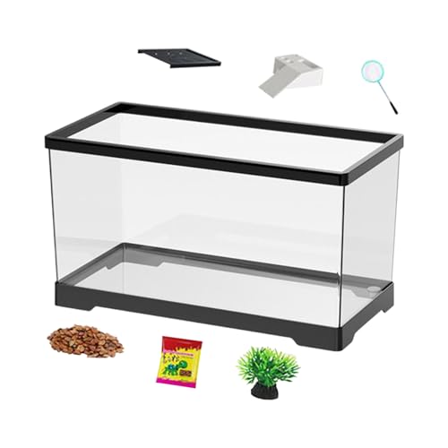 Turtle Tank Kit, Turtle Tank Starter-Kit, Aquariumbox, 29 x 17,5 x 18 cm, integriertes Bodenentwässerungssystem, Multi-Zonen-Design, das für Schildkröte geeignet ist, Einsiedlerkrabben, Fisch Turtle Tank Kit, Turtle Tank Starter-Kit, Aquariumbox, 29 x 17,5 x 18 cm, integriertes Bodenentwässerungssystem, Multi-Zonen-Design, das für Schildkröte geeignet ist, Einsiedlerkrabben, Fisch von Sulxyi