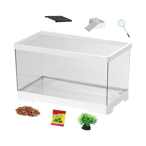 Turtle Tank Kit, Turtle Tank Starter-Kit, Aquariumbox, 29 x 17,5 x 18 cm, integriertes Bodenentwässerungssystem, Multi-Zonen-Design, das für Schildkröte geeignet ist, Einsiedlerkrabben, Fisch Turtle Tank Kit, Turtle Tank Starter-Kit, Aquariumbox, 29 x 17,5 x 18 cm, integriertes Bodenentwässerungssystem, Multi-Zonen-Design, das für Schildkröte geeignet ist, Einsiedlerkrabben, Fisch von Sulxyi