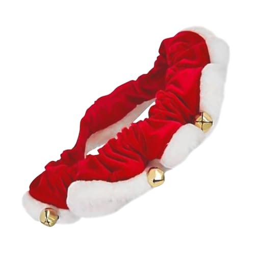 Weihnachts-Hundehalsband, weiche Stoffkonstruktion, mit Glöckchen, Hundehalsband für die Feiertage, Weihnachtskostüm-Accessoire für Haustiere, dehnbares, weiches Material, ideal für Welpen und Katzen von Sulxyi