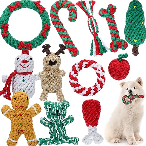 12 Stück Hundespielzeug aus Seil für aggressive Kauer, Welpen-Kauspielzeug, Baumwolle, robustes Zahnenspielzeug, interaktives niedliches Hundespielzeug für kleine, mittelgroße und große Hunde, von Sumind