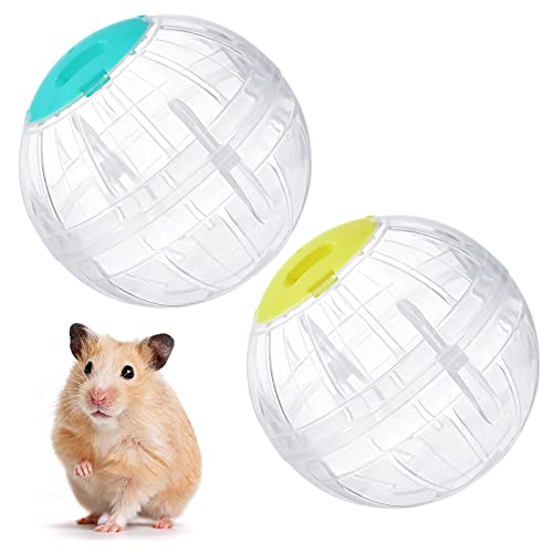 2 Stück Hamster-Gymnastikball, 14 cm Hamster-Laufball, transparentes Kunststoff-Hamster-Kugelrad für Zwerg-Hamster, kleine Haustiere, um Langeweile zu reduzieren und die Aktivität zu erhöhen von Sumind