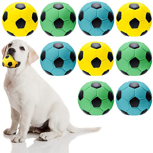 Quietschendes Hundespielzeug, Latex, quietschender Hundespielzeug, Fußball, für Hunde, weiches Hundespielzeug, Ball, Hundespielzeug für mittelgroße Hunde und kleine Hunde, Welpen, 9 Stück von Sumind