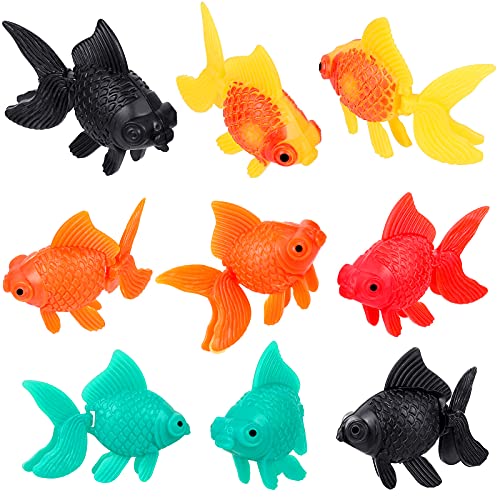Sumind 20 Stück künstliche Aquarium-Fische aus Kunststoff, realistische künstliche bewegliche bunte Goldfische Dekoration für Aquarien von Sumind