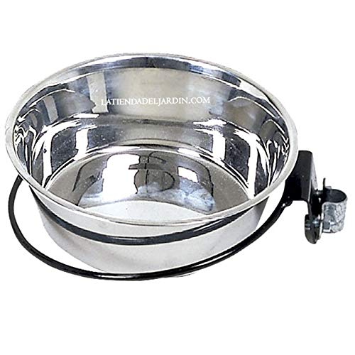 Futterstation für Hunde mit Wandhalterung aus Edelstahl, Fassungsvermögen 2,80 l, kann als Tiertränke verwendet werden. Maße: Ø 25 cm, 25 x 26 x 8,2 cm. von Suministros Infantes