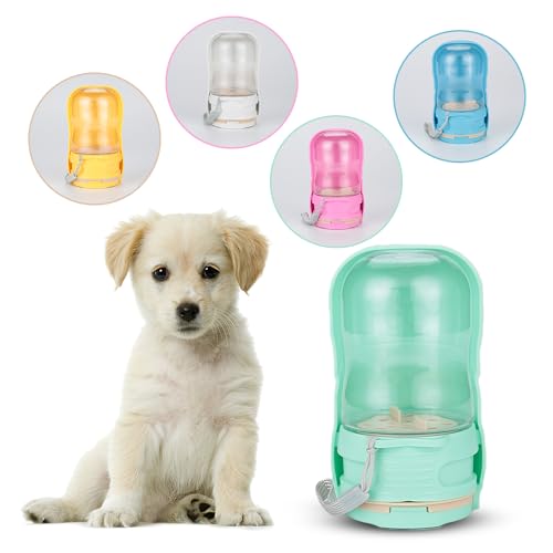 SunDog Hunde-Wasserflasche, faltbar, leicht, auslaufsicher, Reise-Wasserspender für kleine Hunde, für unterwegs für Spaziergänge und Wandern, 340 ml, Ein-Knopf-Bedienung (Blaugrün) von SunDog