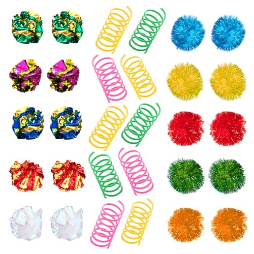 SunGrow Katzenspielzeug, verschiedene Packungen, Katzenunterhaltung für Innenkätzchen, leicht, bunt, interaktives Jagdspielzeug, Aktivitätswerkzeug, Katzenbedarf und Zubehör, 30 Stück pro Packung SunGrow Katzenspielzeug, verschiedene Packungen, Katzenunterhaltung für Innenkätzchen, leicht, bunt, interaktives Jagdspielzeug, Aktivitätswerkzeug, Katzenbedarf und Zubehör, 30 Stück pro Packung von SunGrow