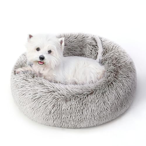 SunStyle Home Kleines Hundebett, maschinenwaschbar, Donut-Form, rund, beruhigendes Hunde- und Katzenbett, Anti-Angst, flauschiges Plüsch-Kunstfell mit rutschfester Unterseite, Kuscheltier für kleine SunStyle Home Kleines Hundebett, maschinenwaschbar, Donut-Form, rund, beruhigendes Hunde- und Katzenbett, Anti-Angst, flauschiges Plüsch-Kunstfell mit rutschfester Unterseite, Kuscheltier für kleine von SunStyle Home