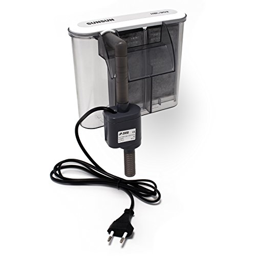 SunSun HBL-302 Hang on Filter Aquarium Anhängefilter 350l/h für Aquarien bis 20l, mit Filtermedien von SunSun