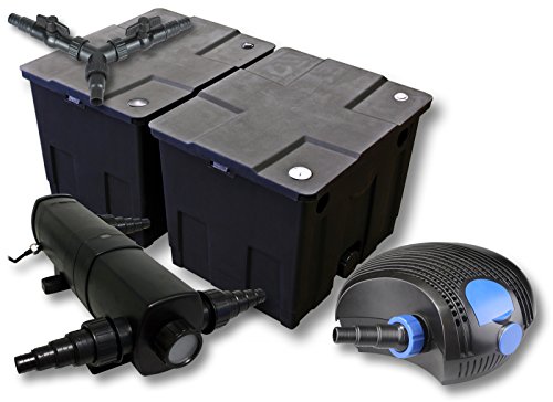 SunSun Komplettset: CBF-350B Teichfilter bis 60000 L Teichfilteranlage als Durchlauffilter, CTF-12000 SuperECO Teichpumpe 12000l/h 100W, CUV-224 Teichklärer UVC Klärer mit 24W, Y-Verteiler SunSun Komplettset: CBF-350B Teichfilter bis 60000 L Teichfilteranlage als Durchlauffilter, CTF-12000 SuperECO Teichpumpe 12000l/h 100W, CUV-224 Teichklärer UVC Klärer mit 24W, Y-Verteiler von SunSun