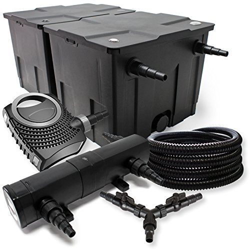 SunSun Komplettset: CBF-350B Teichfilter bis 60000L Teichfilteranlage als Durchlauffilter, CTF-8000 Teichpumpe 8000l/h 70W, CUV-218 Teichklärer UVC Klärer mit 18W, 25m Teichschlauch 25 mm, Y-Verteiler SunSun Komplettset: CBF-350B Teichfilter bis 60000L Teichfilteranlage als Durchlauffilter, CTF-8000 Teichpumpe 8000l/h 70W, CUV-218 Teichklärer UVC Klärer mit 18W, 25m Teichschlauch 25 mm, Y-Verteiler von SunSun