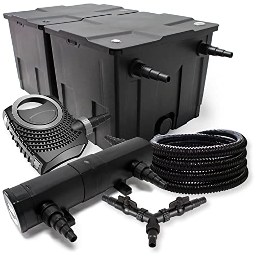 SunSun Komplettset: CBF-350B Teichfilter bis 60000L Teichfilteranlage als Durchlauffilter, CTF-8000 Teichpumpe 8000l/h 70W, CUV-236 Teichklärer UVC Klärer mit 36W, 25m Teichschlauch 25 mm, Y-Verteiler SunSun Komplettset: CBF-350B Teichfilter bis 60000L Teichfilteranlage als Durchlauffilter, CTF-8000 Teichpumpe 8000l/h 70W, CUV-236 Teichklärer UVC Klärer mit 36W, 25m Teichschlauch 25 mm, Y-Verteiler von SunSun