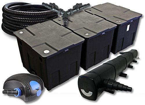 SunSun Komplettset: CBF-350C Teichfilter bis 90000 L Teichfilteranlage Durchlauffilter, CTF-12000 Teichpumpe 12000l/h 100W, CUV-272 Teichklärer UVC Klärer mit 72W, 25m Teichschlauch 25 mm, Y-Verteiler SunSun Komplettset: CBF-350C Teichfilter bis 90000 L Teichfilteranlage Durchlauffilter, CTF-12000 Teichpumpe 12000l/h 100W, CUV-272 Teichklärer UVC Klärer mit 72W, 25m Teichschlauch 25 mm, Y-Verteiler von SunSun