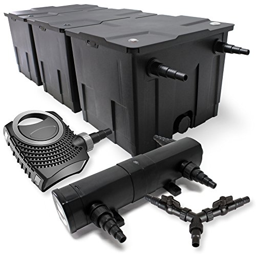 SunSun Komplettset: CBF-350C Teichfilter bis 90000 L Teichfilteranlage als Durchlauffilter, NEO10000 SuperECO Teichpumpe 10000l/h 80W, CUV-224 Teichklärer UVC Klärer mit 24W, Y-Verteiler SunSun Komplettset: CBF-350C Teichfilter bis 90000 L Teichfilteranlage als Durchlauffilter, NEO10000 SuperECO Teichpumpe 10000l/h 80W, CUV-224 Teichklärer UVC Klärer mit 24W, Y-Verteiler von SunSun