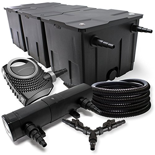 SunSun Komplettset: CBF-350C Teichfilter bis 90000L Teichfilteranlage als Durchlauffilter, CTF-8000 Teichpumpe 8000l/h 70W, CUV-236 Teichklärer UVC Klärer mit 36W, 25m Teichschlauch 25 mm, Y-Verteiler SunSun Komplettset: CBF-350C Teichfilter bis 90000L Teichfilteranlage als Durchlauffilter, CTF-8000 Teichpumpe 8000l/h 70W, CUV-236 Teichklärer UVC Klärer mit 36W, 25m Teichschlauch 25 mm, Y-Verteiler von SunSun