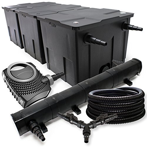 SunSun Komplettset: CBF-350C Teichfilter bis 90000L Teichfilteranlage als Durchlauffilter, CTF-8000 Teichpumpe 8000l/h 70W, CUV-272 Teichklärer UVC Klärer mit 72W, 25m Teichschlauch 25 mm, Y-Verteiler SunSun Komplettset: CBF-350C Teichfilter bis 90000L Teichfilteranlage als Durchlauffilter, CTF-8000 Teichpumpe 8000l/h 70W, CUV-272 Teichklärer UVC Klärer mit 72W, 25m Teichschlauch 25 mm, Y-Verteiler von SunSun
