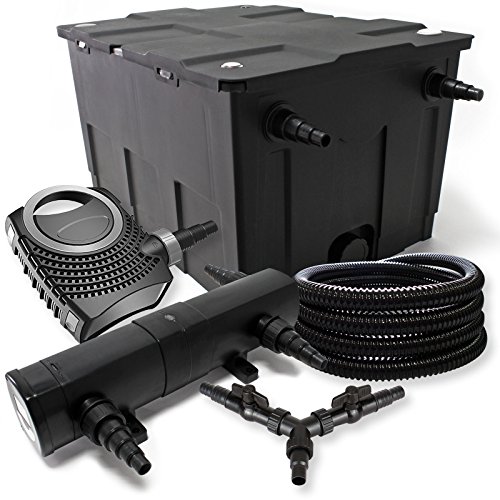 SunSun Komplettset: CBF-550 Teichfilter bis 60000 L Teichfilteranlage als Durchlauffilter, CTF-8000 Teichpumpe 8000l/h 70W, CUV-236 Teichklärer UVC Klärer mit 36W, 25m Teichschlauch 25 mm, Y-Verteiler SunSun Komplettset: CBF-550 Teichfilter bis 60000 L Teichfilteranlage als Durchlauffilter, CTF-8000 Teichpumpe 8000l/h 70W, CUV-236 Teichklärer UVC Klärer mit 36W, 25m Teichschlauch 25 mm, Y-Verteiler von SunSun
