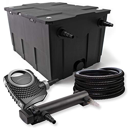 SunSun Komplettset: CBF-550 Teichfilter bis 60000 L Teichfilteranlage als Durchlauffilter, NEO7000 SuperEco Teichpumpe 7000l/h 50W, CUV-324 Teichklärer UVC Klärer mit 24W, 25m Teichschlauch 25 mm (1") SunSun Komplettset: CBF-550 Teichfilter bis 60000 L Teichfilteranlage als Durchlauffilter, NEO7000 SuperEco Teichpumpe 7000l/h 50W, CUV-324 Teichklärer UVC Klärer mit 24W, 25m Teichschlauch 25 mm (1") von SunSun