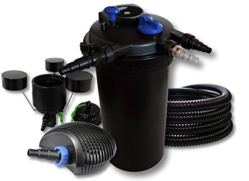 SunSun Komplettset: CPF-15000 Teichdruckfilter bis 30000 L mit 18 Watt UV-C Teichklärer, CTF-6000 SuperECO Teichpumpe 6000l/h 40W, 25m Teichschlauch 25 mm, CSP-250 Schwimmskimmer mit Pumpe 2500l/h 45W SunSun Komplettset: CPF-15000 Teichdruckfilter bis 30000 L mit 18 Watt UV-C Teichklärer, CTF-6000 SuperECO Teichpumpe 6000l/h 40W, 25m Teichschlauch 25 mm, CSP-250 Schwimmskimmer mit Pumpe 2500l/h 45W von SunSun