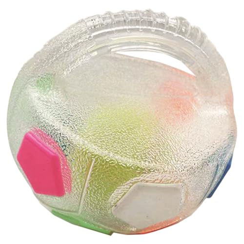 Hundebälle für Aggressive Kauer, 17, 8 x 17, 8 cm, interaktiver, unzerstörbarer Hundeball aus Gummi mit Griff, transparent und bunt, Spielzeug zum Trainieren, Apportieren, interaktives Hundespielze Hundebälle für Aggressive Kauer, 17, 8 x 17, 8 cm, interaktiver, unzerstörbarer Hundeball aus Gummi mit Griff, transparent und bunt, Spielzeug zum Trainieren, Apportieren, interaktives Hundespielze von SunaOmni