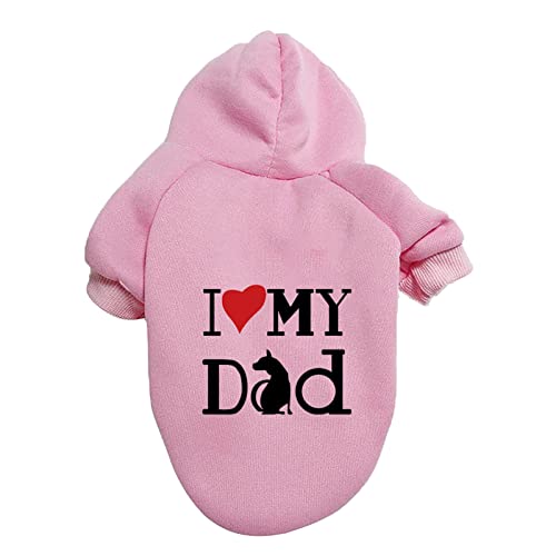 Puppy Fall for Small Fleece Boy Winter Dogs Hoodie - Warmer Hundepullover mit Tasche Medium Mädchenkleidung Haustierkleidung Hundepulli Aus Altem Pulli (1219DEZB-Pink, 8XL) von Sundaylike life