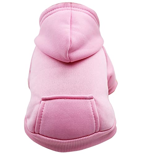 Puppy Fall for Small Fleece Boy Winter Dogs Hoodie - Warmer Hundepullover mit Tasche Medium Mädchenkleidung Haustierkleidung Hundepulli Aus Altem Pulli (1219DEZC-Pink, S) von Sundaylike life