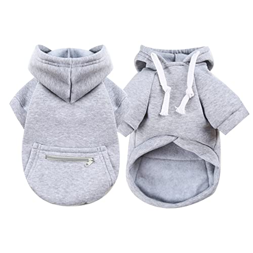 Sundaylike life Reißverschlusstasche Weiwang Größe Hundekleidung Katze Haustierkleidung Herbst und Winter Lieferungen Brustgurt Hundemantel Geschirr Geeignet (Grey, S) von Sundaylike life
