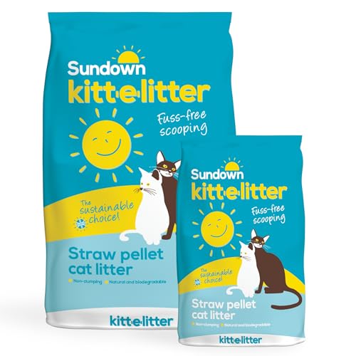 Sundown Katzenstreu von Sundown, Premium-Katzenstreu auf Strohbasis, natürlich, biologisch abbaubar, kompostierbar und hypoallergen, staubarmes, nicht klumpendes Katzenstreu zur Geruchskontrolle, Sundown Katzenstreu von Sundown, Premium-Katzenstreu auf Strohbasis, natürlich, biologisch abbaubar, kompostierbar und hypoallergen, staubarmes, nicht klumpendes Katzenstreu zur Geruchskontrolle, von Sundown
